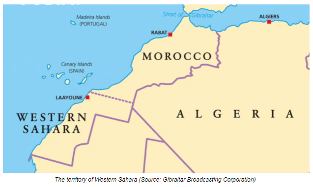 The territory of Western Sahara (Source: Gibraltar Broadcasting Corporation)