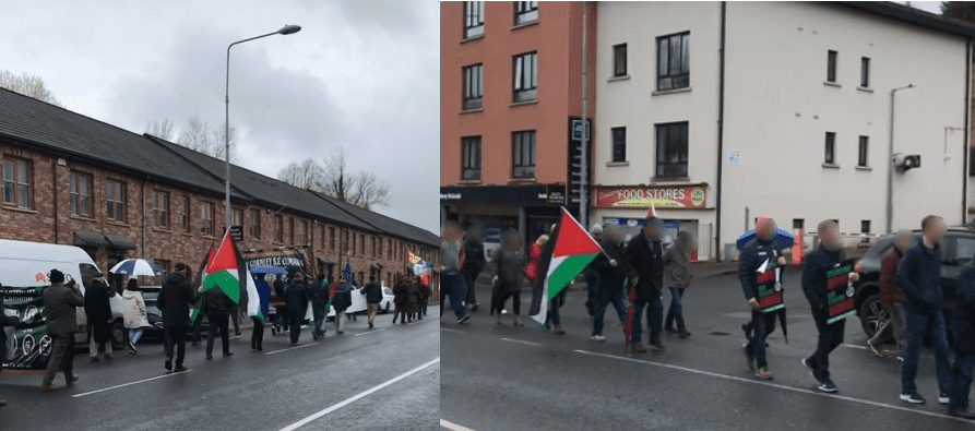 Palestinian flags and symbols vastly outnumber one Irish flag at a 1916 Rising commemoration in Cavan town on Easter Monday